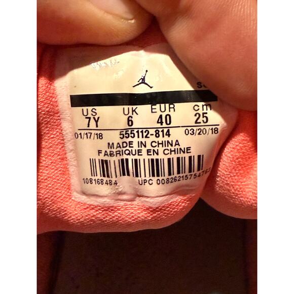 Nike Air Jordan 1 Mid Crimson Pulse Size 7y/W8.5 - 555112-814 - Picture 8 of 8